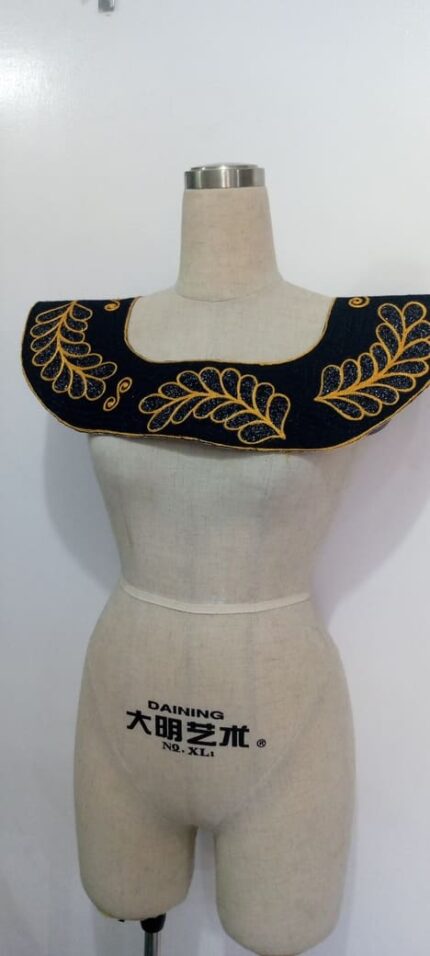 Black and Gold Embroidered Collar