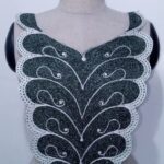A black and white embroidery