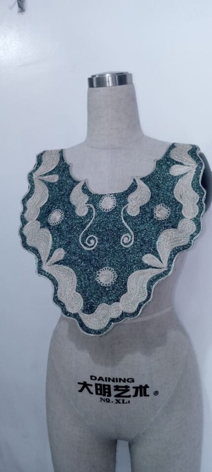 Emerald Mist Neck Embroidery