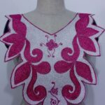 Magenta Swirl Neck Embroidery