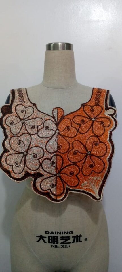 Amber Cocoa Neck Embroidery