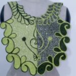 Lime Leaf Neckline Embroidery