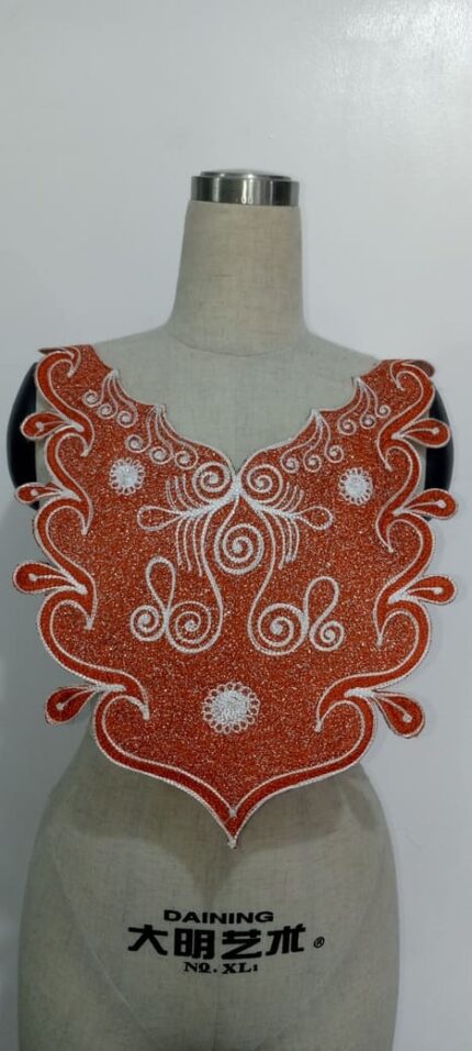 Orange U-shape Embroidery