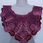 Rosette V-neck Embroidery