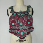 Emerald Green and Wine Embroidery