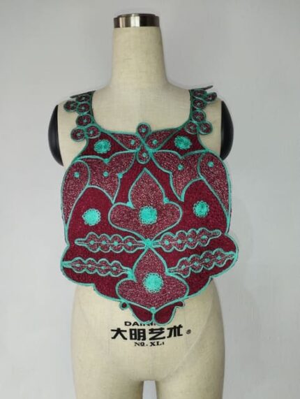 Emerald Green and Wine Embroidery