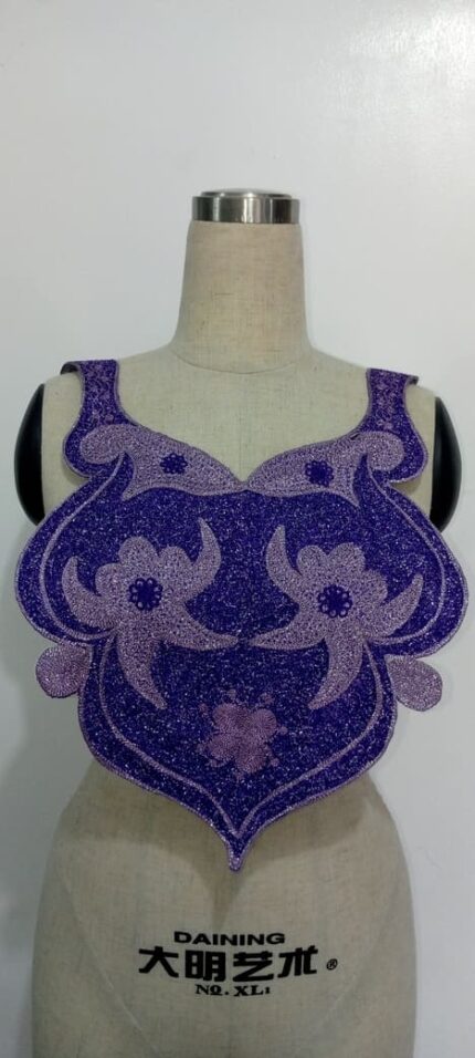 Lilac Plum Neck Embroidery