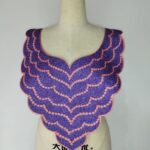 Purple V Neck Embroidery