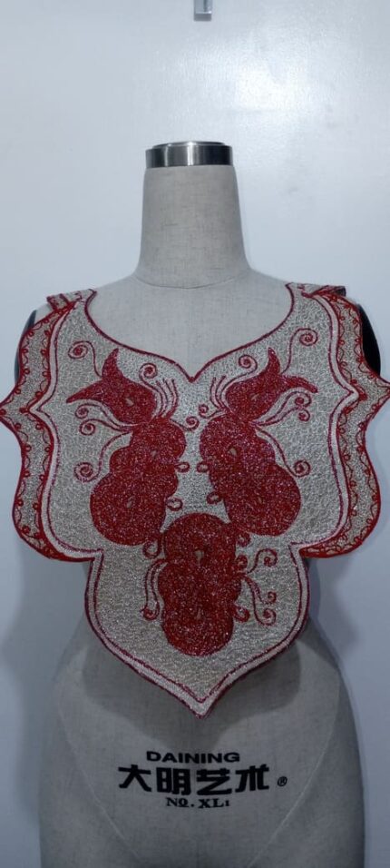 Scarlet Phoenix Neck Embroidery