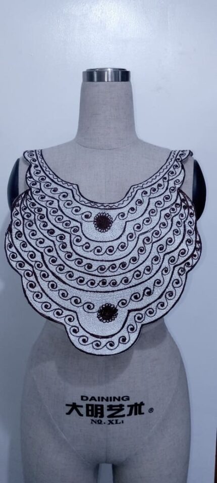 Ebony Wave Collar Embroidery