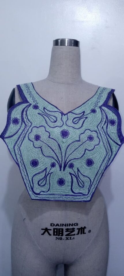 Lavender Frost Neck Embroidery