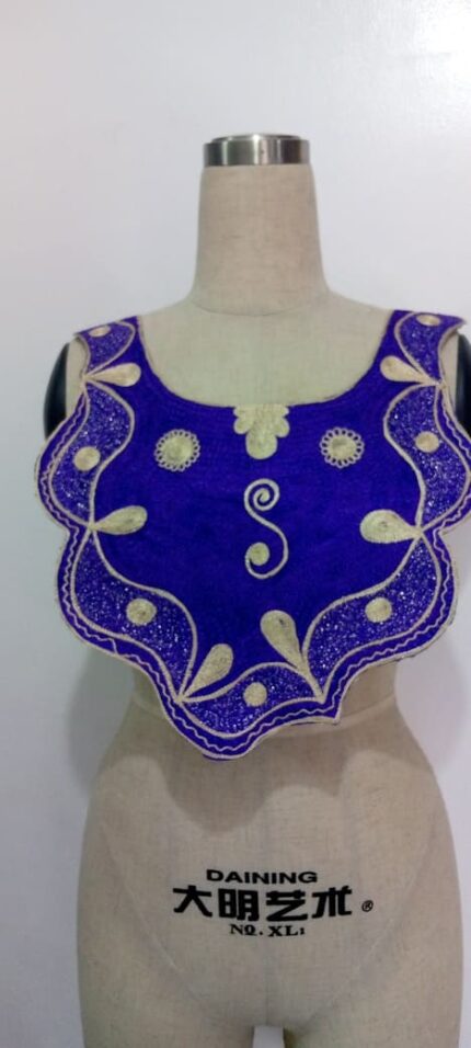 Orchid Blue Neck Embroidery