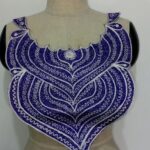Indigo Crest Neck Emboidery