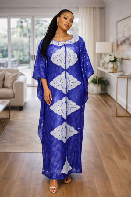 Adaeze Collection: Glamourous Stone-Embellished Kaftan