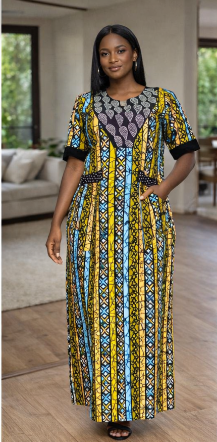 Amaka Collection: Regal Renaissance Stone-Adorned Gown