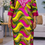 Amaka Collection: Opulent Opal Off-Shoulder Dress
