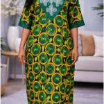 Amaka Collection: Coral Cascade Stone-Adorned Gown
