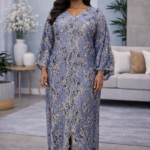 Amarachi Boubou Kaftan: Radiant Rhinestone Detailing