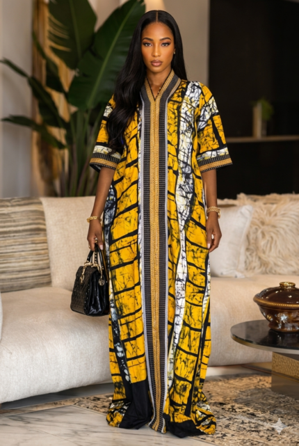 Anuli Collection: Majestic Embroidery Ankara Robe