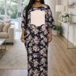 Ara Collection: Velvet Visions Abaya Kaftan - Intricate Embroidery