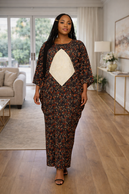 Ara Collection: Golden Gala Abaya Kaftan Embellished Embroidery