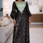 Bola Collection: Boubou Kaftan - Embroidered Luxe with Exquisite Crystal Detailing