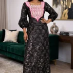 Bola Collection: Boubou Kaftan - Embroidered Opulence with Radiant Stone Accents