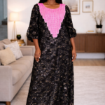 Bola Collection: Boubou Kaftan - Embroidered Elegance with Sparkling Stone Accents