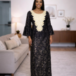 Bola Collection: Boubou Kaftan - Embroidered Glamour with Lustrous Stone Embellishments