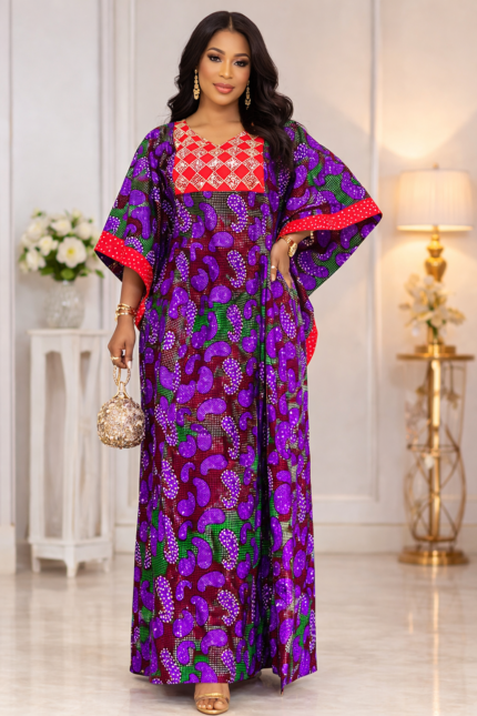 Chipo Collection: Opulent Stone-Embellished Kaftan