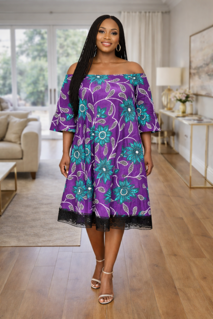 Ebun Collection: Enchanted Eden Off-Shoulder Gown