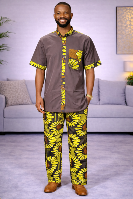 Brown & Sunflower Print Co-Ord Set