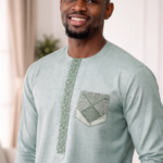 Light Green Embroidered Kaftan