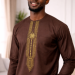 Brown Embroidered Kaftan