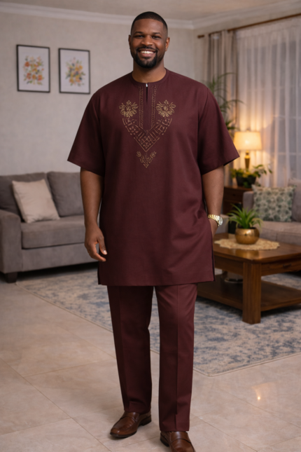 Burgundy Laurel Danshiki