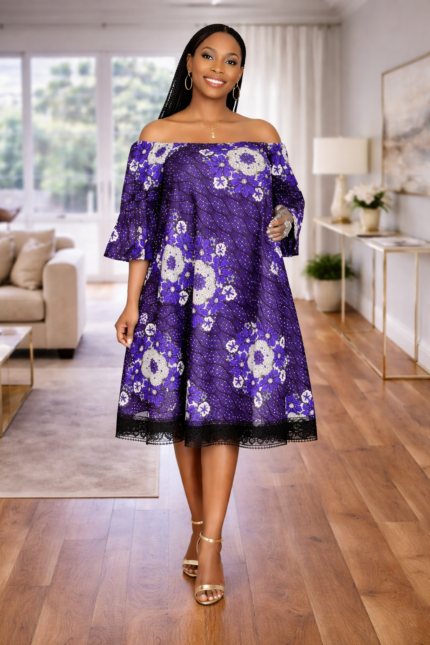 Ebun Collection: Celestial Splendor Off-Shoulder Dress