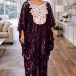 Ekene Collection: Elegant Enchantment Kaftan - Intricate Embroidery and Gleaming Stones