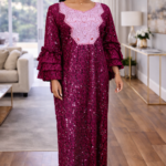 Ekene Collection: Golden Glow Kaftan - Embroidered Magnificence with Glistening Stones