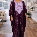 Ekene Collection: Ivory Illumination Kaftan - Handcrafted Embroidery and Shiny Stones