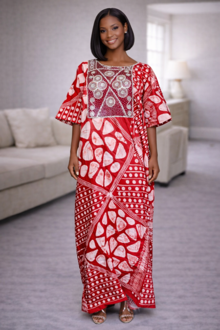 Ewa Collection: Regal Radiance Boubou Kaftan - Luxurious Embroidery and Glittering Stones