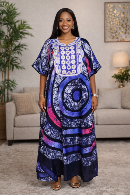 Ewa Collection: Golden Glow Boubou Kaftan - Embroidered Splendor with Lustrous Stones