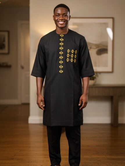 Black Senator-Style Kaftan