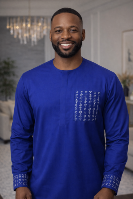 Royal Blue Embroidered