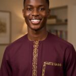 Maroon Embroidered Kaftan