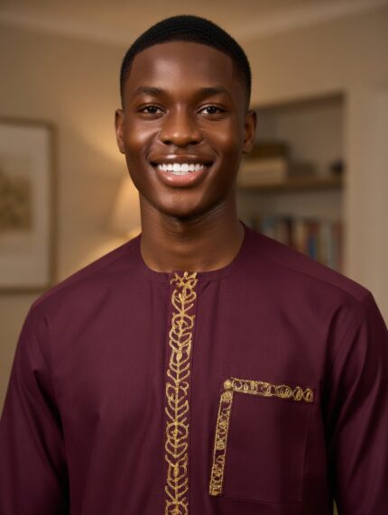 Maroon Embroidered Kaftan